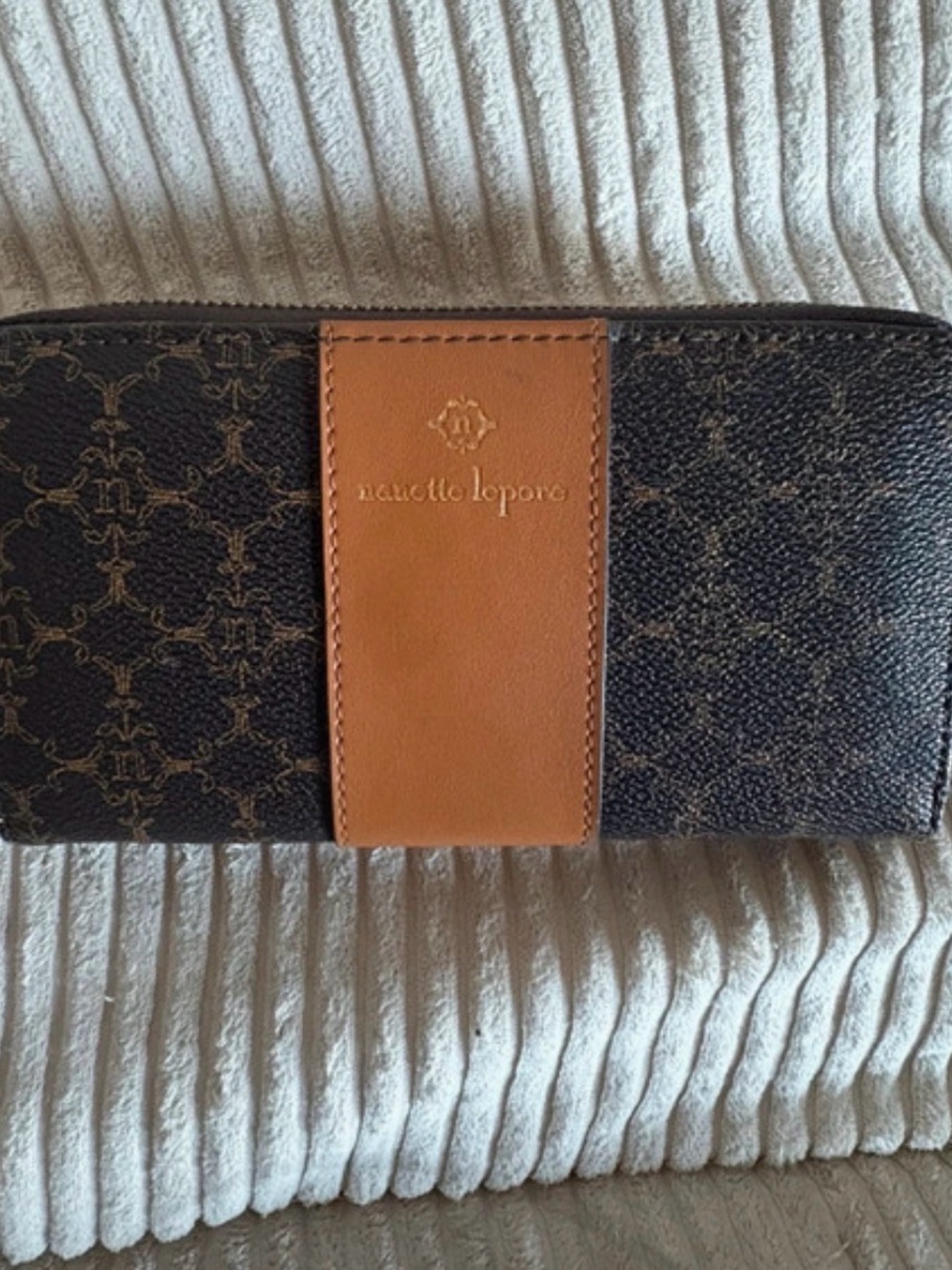Nanette Lepore Brown and Tan Logo Money Clip